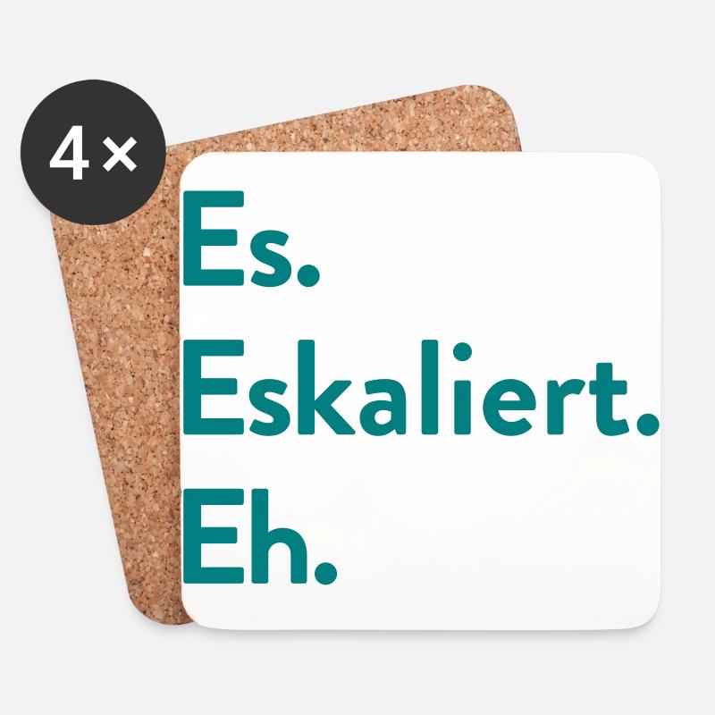 Es. Eskaliert. Eh. - Untersetzer (4er-Set) - Weiß