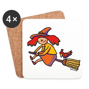 The little witch - Coasters (set of 4) - white - Front