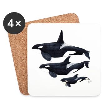 Orca - killer whale - orque - Coasters (set of 4) - white - Front