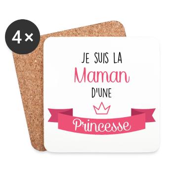 Je suis la Maman d'une Princesse - Dessous de verre (lot de 4) - blanc - Devant