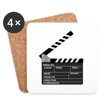 Film Producer Take Director Cut Cinema Gift - Coasters (set of 4) - white - Front