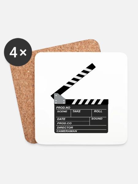 Film Produzent Take Regisseur Cut Kino Geschenk - Untersetzer (4er-Set) - Weiß