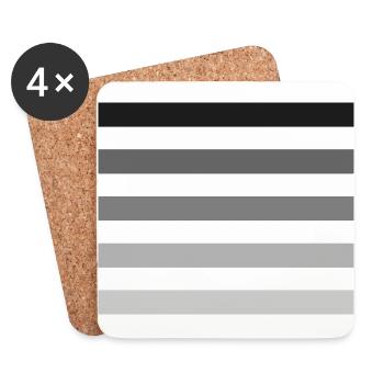 Stripes in shades of gray - Coasters (set of 4) - white - Front