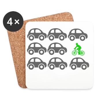 cyclisme - Dessous de verre (lot de 4) - blanc - Devant