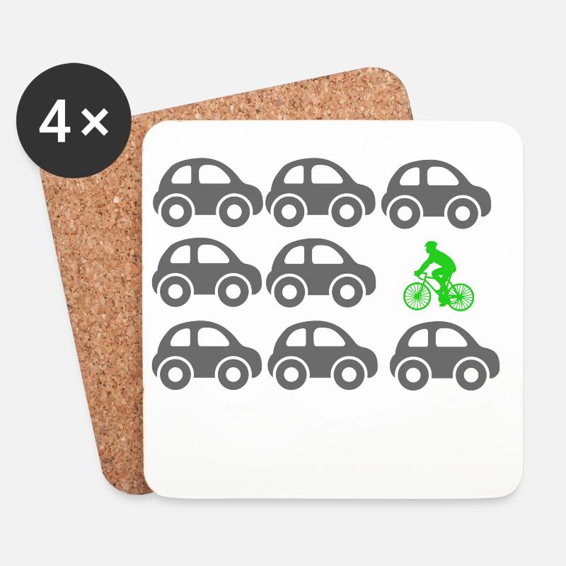 Fahrradfahren - Untersetzer (4er-Set) - Weiß