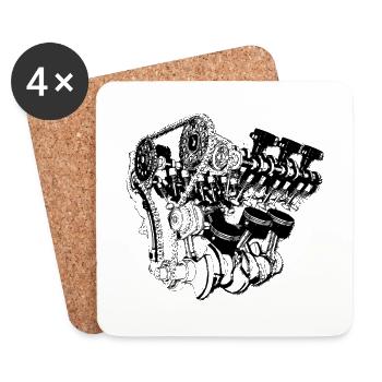 Motor Motorsport Engineer Gift - Coasters (set of 4) - white - Front