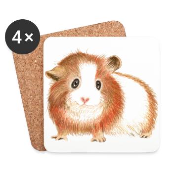 Guinea pig - the shirt for more pigs! - Coasters (set of 4) - white - Front