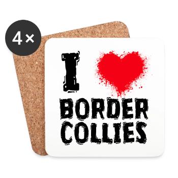 I LOVE BORDER COLLIE DOGS - Untersetzer (4er-Set) - Weiß - Vorne