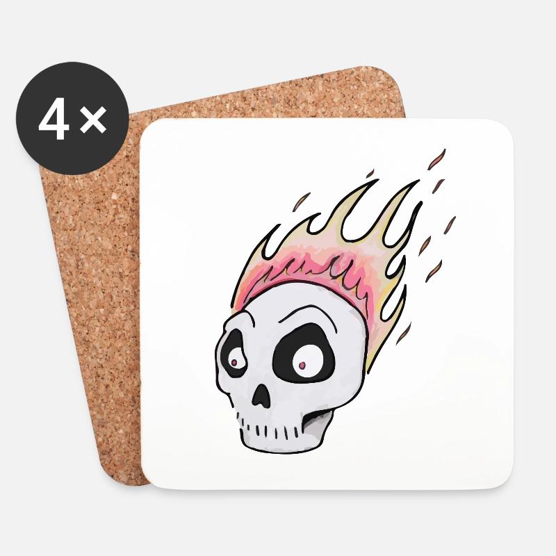 Brennen skull1 - Untersetzer (4er-Set) - Weiß