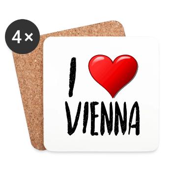 J'aime Vienne - Dessous de verre (lot de 4) - blanc - Devant