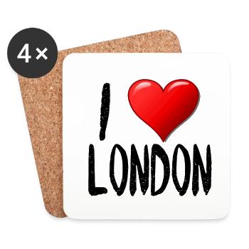 I Love London - Untersetzer (4er-Set) - Weiß - Vorne
