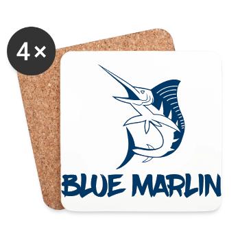 Angler - Angelsport - Blue Marlin - Geschenk - Untersetzer (4er-Set) - Weiß - Vorne