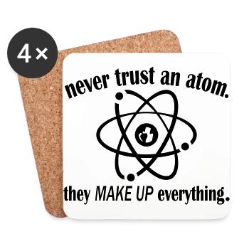 Never Trust An Atom - Coasters (set of 4) - white - Front
