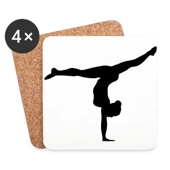 gymnaste, gymnastique - Dessous de verre (lot de 4) - blanc - Devant