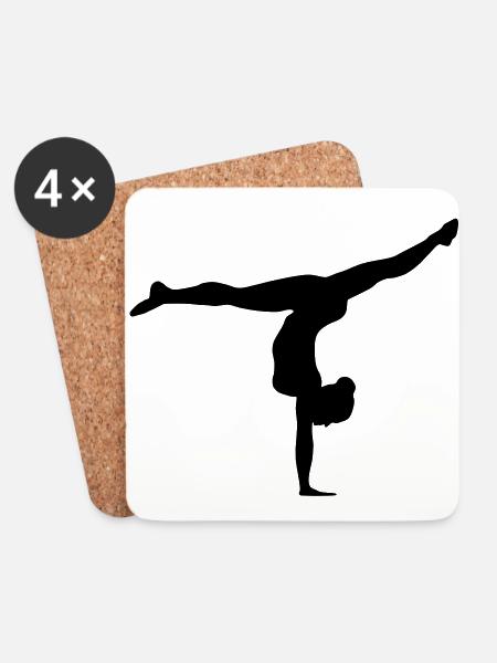 gymnast, gymnastics - Coasters (set of 4) - white