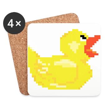 Duck duck pixel retro optics gift poison - Coasters (set of 4) - white - Front