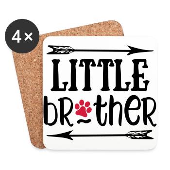 Little Brother Dog - Coasters (set of 4) - white - Front