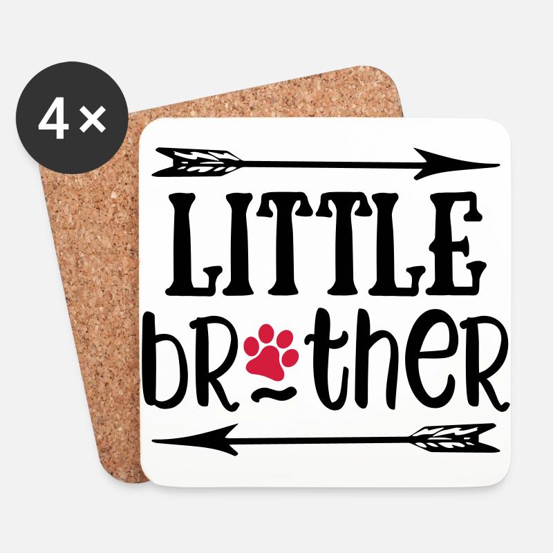 Little Brother Dog - Untersetzer (4er-Set) - Weiß