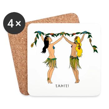 Chloé in Tahiti - Untersetzer (4er-Set) - Weiß - Vorne