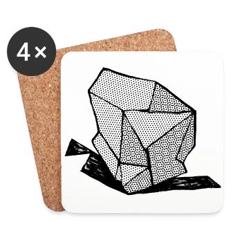ROCK No 1 bw - Coasters (set of 4) - white - Front