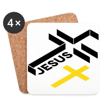 Jesus Kreuz - Untersetzer (4er-Set) - Weiß - Vorne