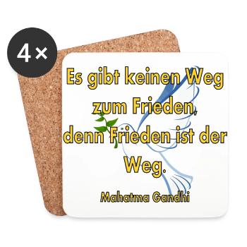 Friedensweg - Untersetzer (4er-Set) - Weiß - Vorne