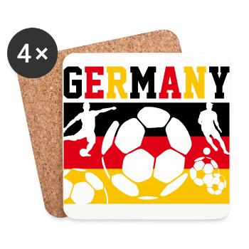Germany flag Germany fanshirt - Coasters (set of 4) - white - Front