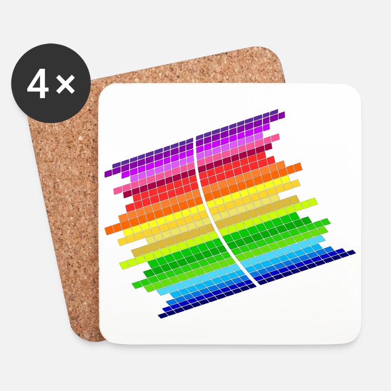 RainBow Equalizer - Untersetzer (4er-Set) - Weiß
