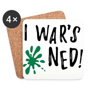 I wars ned - funny Bavarian saying gift - Coasters (set of 4) - white - Front