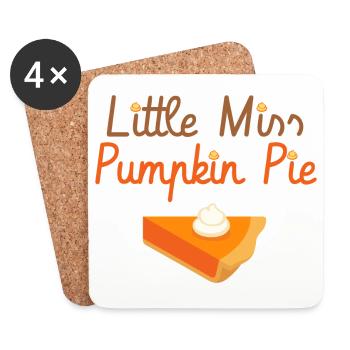 Petite tarte à la citrouille - Citrouille Halloween - Dessous de verre (lot de 4) - blanc - Devant