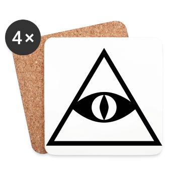 Pyramide - Untersetzer (4er-Set) - Weiß - Vorne