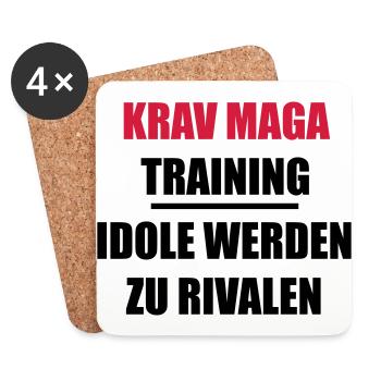 Krav Maga - Untersetzer (4er-Set) - Weiß - Vorne