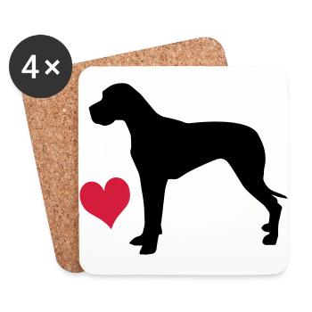 Great Dane - Coasters (set of 4) - white - Front