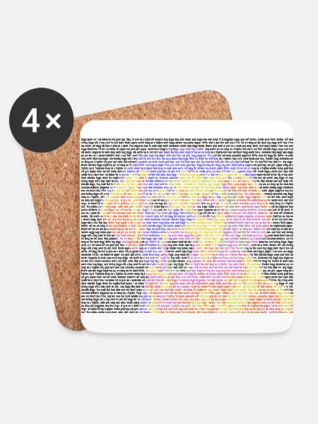 Text portrait dog face gift colored cool - Coasters (set of 4) - white