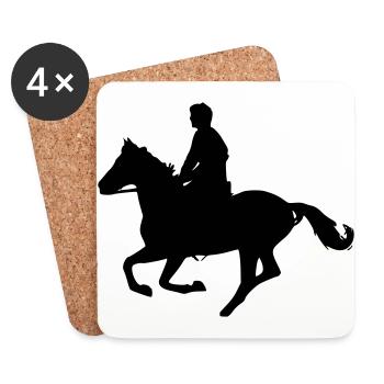 horse rider - Coasters (set of 4) - white - Front
