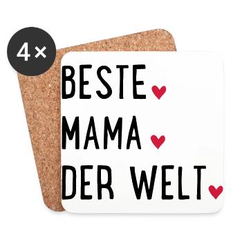 Beste Mama der Welt - Untersetzer (4er-Set) - Weiß - Vorne