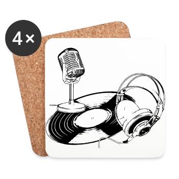 The way of music Black - Coasters (set of 4) - white - Front