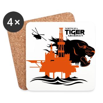 North Sea Tiger Oil Rig Platform Aberdeen - Coasters (set of 4) - white - Front