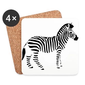 zebra - Coasters (set of 4) - white - Front