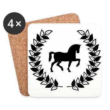 wreath horse - Coasters (set of 4) - white - Front