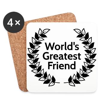Worlds greatest friend - Untersetzer (4er-Set) - Weiß - Vorne