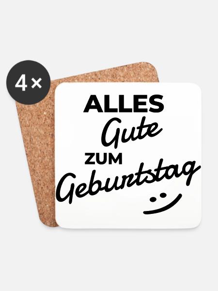 Alles Gute zum Geburtstag - Untersetzer (4er-Set) - Weiß