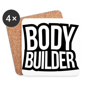 Bodybuilder text - Coasters (set of 4) - white - Front