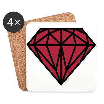 Diamant - Untersetzer (4er-Set) - Weiß - Vorne