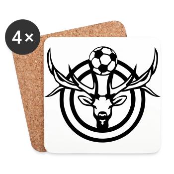 football deer logo sport - Coasters (set of 4) - white - Front