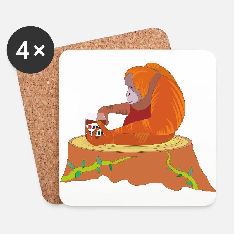 orang utan - Untersetzer (4er-Set) - Weiß