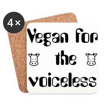 vegan for the voiceless - Coasters (set of 4) - white - Front