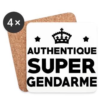 Gendarme Police / Gendarmerie / Militaire Armée - Dessous de verre (lot de 4) - blanc - Devant