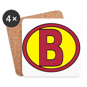 Super, Superheld, Superheldin, Hero, B - Untersetzer (4er-Set) - Weiß - Vorne