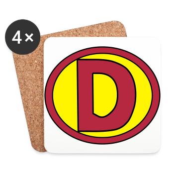Super, Superheld, Superheldin, Hero, D - Coasters (set of 4) - white - Front